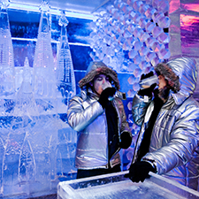 having a drink at Icebarcelona
